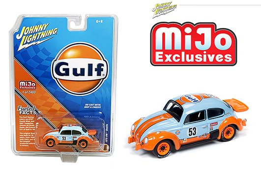 Johnny Lightning 1:64 Mijo Exclusive 1970 Volkswagen Beetle Gulf Racing #53 Limited 2,400  (Blue)