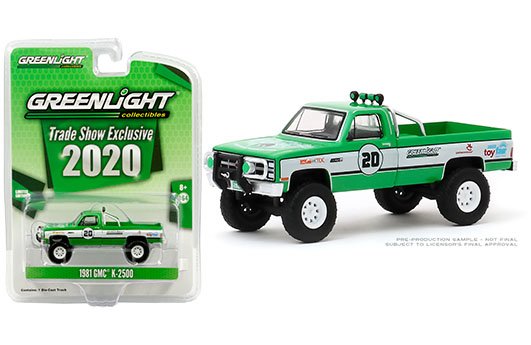 Greenlight 1:64 Hobby Exclusive – 2020 Toy Fair Exclusive – GMC K-2500 #20 (Green)