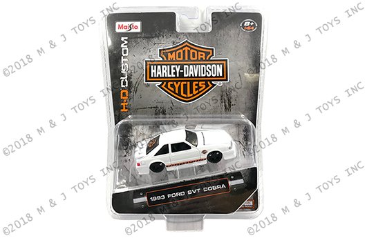 Maisto 1:64 Harley-Davidson Custom – 1993 Ford SVT Cobra (White) – M & J Exclusives