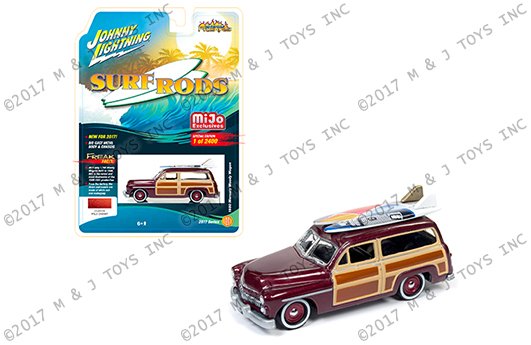 Johnny Lightning 1:64 Street Freaks – Surf Rods – 1950 Mercury Woody Wagon – MiJo Exclusives