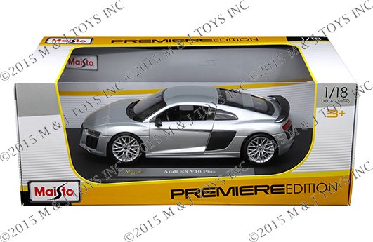 Maisto 1:18 Premiere Edition – 2015 Audi R8 V10 Plus (silver)