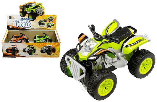 Display Big Wheel World Die Cast 4×4 ATV 7.5″ Friction