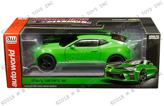 Auto World 1:18 Muscle Cars USA – 2017 Chevrolet Camaro SS (Green with Matte Black Stripe)