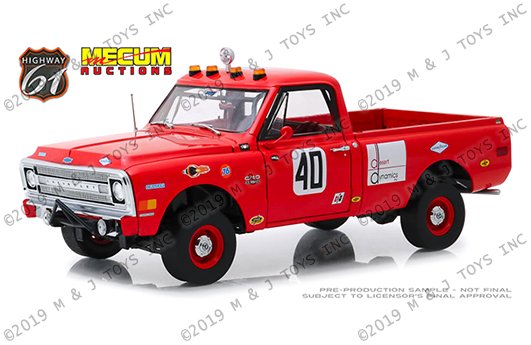 Highway 61 1:18 Mecum Auctions – 1969 Chevrolet C-10 Baja 1000 Truck (Red)