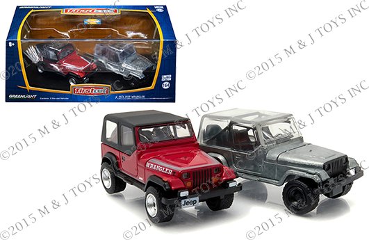 Greenlight 1:64 First Cut 2pcs set – 1987 – 1995 Jeep Wrangler YJ