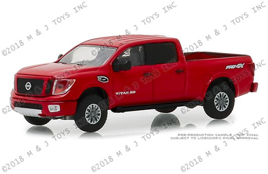 Greenlight 1:64 Blue Collar Series 5 – 2018 Nissan Titan XD Pro-4X (Red)
