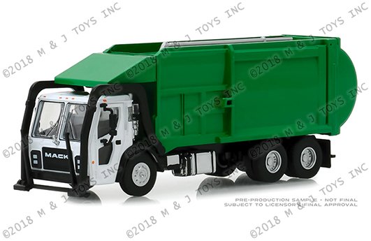 Greenlight 1:64 SD Trucks Series 6 – 2019 Mack LR Refuse Truck (White/Green)