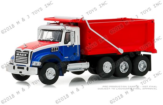 Greenlight 1:64 SD Trucks Series 6 – 2019 Mack Granite Dump Truck (Red/White/Blue)