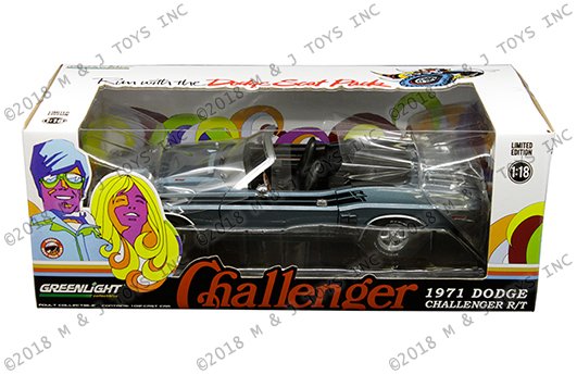 Greenlight 1:18 – Dodge Challenger R/T Convertible with Luggage Rack (Grey)