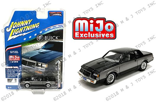 Johnny Lightning 1:64 MiJo Exclusives – 1987 Buick Regal T-Type (Black/Grey)