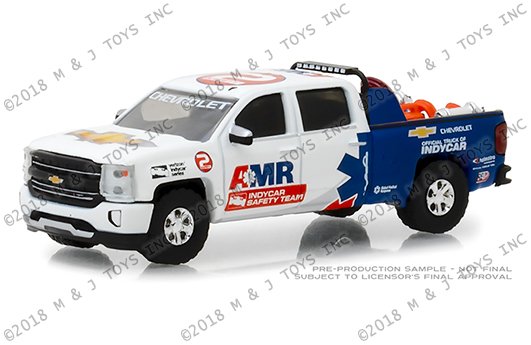 Greenlight 1:64 Hobby Exclusive – 2018 Chevrolet Silverado – AMR IndyCar Safety Team with Safety Equipment in Truck Bed