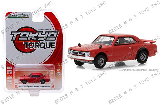 Greenlight 1:64 Tokyo Torque Series 4 – 1972 Nissan Skyline 2000 GT-R (Red)
