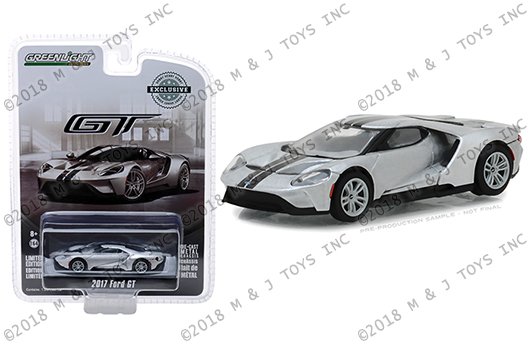 [Preorder] Greenlight 1:64 Hobby Exclusive – 2017 Ford GT (Ingot Silver with Black Stripes)