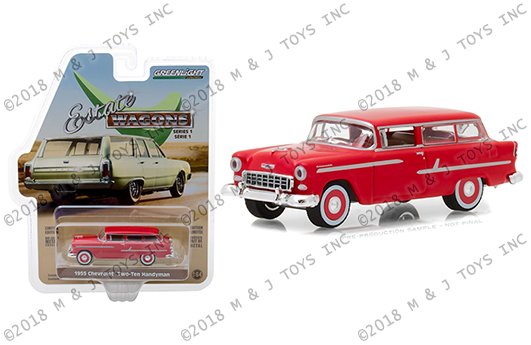 Greenlight 1:64 Estate Wagons Series 1 – 1955 Chevrolet Two-Ten Handyman (Red)