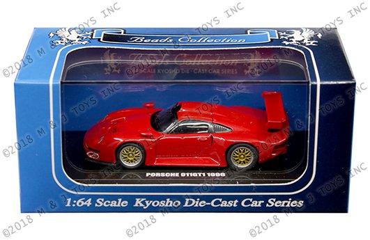 Kyosho 1:64 Beads Collection – Porsche 911 GT1 1996 (Red)