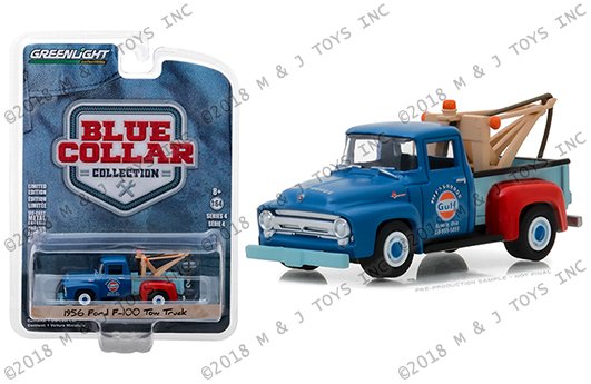 Greenlight 1:64 Blue Collar Collection Series 4 – 1956 Ford F-100 Tow truck – Gulf Oil