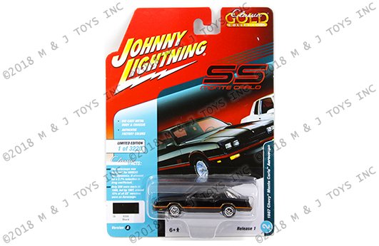 Johnny Lightning 1:64 Classic Gold 2018 – Release 1 Version A – 1987 Chevrolet Monte Carlo Aerocoupe (Black)