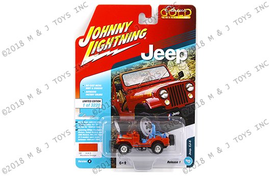 Johnny Lightning 1:64 Classic Gold 2018 – Release 1 Version A – Jeep CJ-5 (Mandarin Orange)