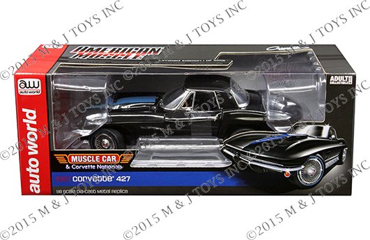 AUTO WORLD 1:18 AMERICAN MUSCLE – 1967 CHEVROLET CORVETTE 427 STING RAY – MUSCLE CAR & CORVETTE NATIONALS