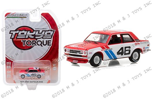 Greenlight 1:64 Tokyo Torque Series 2 – 1971 Datsun 510 – BRE John Morton #46