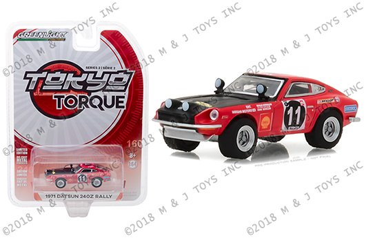 Greenlight 1:64 Tokyo Torque Series 2 – 1971 Datsun 240Z – East African Safari Rally (Red)