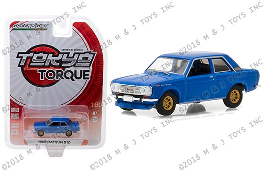 Greenlight 1:64 Tokyo Torque Series 2 – 1968 Datsun 510 (Blue)