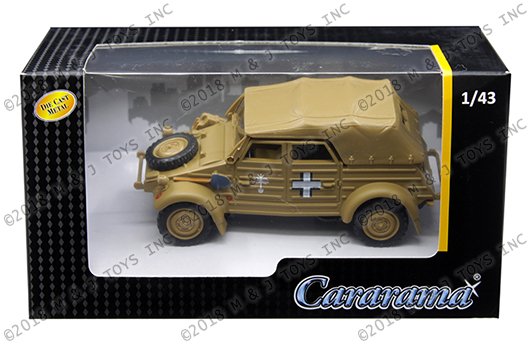 Cararama 1:43 Military Vehicles – Volkswagen Kubelwagen Soft-Top K Type 82 (Tan)