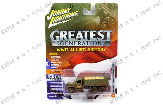 JOHNNY LIGHTNING 1:64 THE GREAT GENERATION WWII ALLIED VICTORY – GMC CCKW 2 1/2 TON 6X6 DIRTY (1:87)