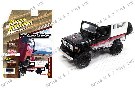 Johnny Lightning 1:64 MiJo Exclusives – 1980 Toyota Land Cruiser FJ40 Baja Racing Edition