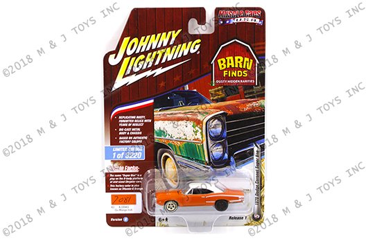 Johnny Lightning 1:64 Muscle Cars USA 2018 Release 1 Version B – 1970 Dodge Coronet Super Bee (Go Mango Irid.)