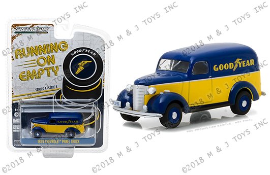 GREENLIGHT 1:64 RUNNING ON EMPTY SERIES 4 – 1939 CHEVROLET PANEL TRUCK – GOODYEAR TIRES