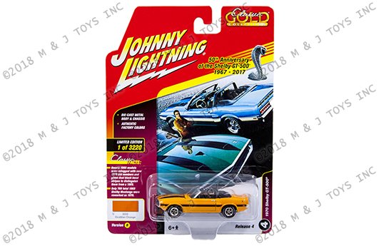 Johnny Lightning 1:64 Classic Gold 2017 Release 4 Version B – 1970 Shelby GT-500 (Grabber Orange)