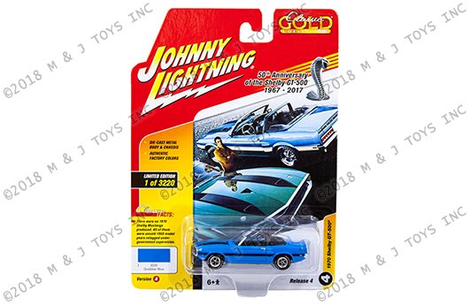Johnny Lightning 1:64 Classic Gold 2017 Release 4 Version A – 1970 Shelby GT-500 (Grabber Blue)