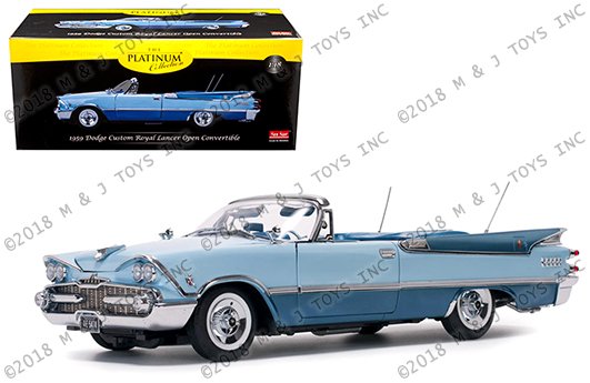 Sun Star 1:18 Platinum Collection – 1959 Dodge Custom Royal Lancer Open Convertible (Blue Diamond/Star Sapphire)