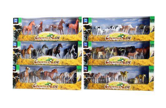 NEWRAY COUNTRY LIFE HORSES AND COWS PLAYSET