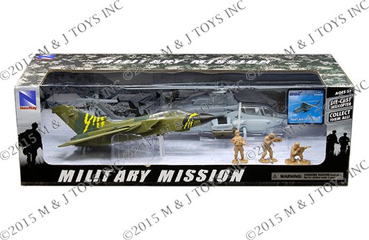 NEWRAY MILITARY MISSION – 1:55 BELL AH-1Z COBRA WITH FIGHTER JET AND SOLDIERS