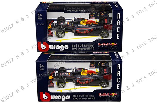 BBURAGO 1:43 RACE – RED BULL RACING TAG HEUER RB12 – MAX VERSTAPPEN #33 & DANIEL RICCIARDO #3