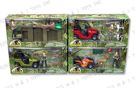 NEWRAY WILD HUNTING PLAY SET – 4-PACK ASSORTMENT