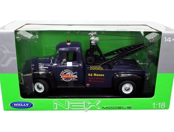 Welly 1:18 1956 Ford F-100 Bob’s Towing Road Service Tow Truck