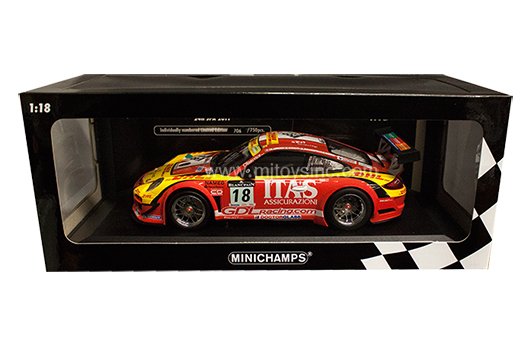 MINICHAMPS 1:18 PORSCHE 911 GT3 R DE LORENZI RACING – DE LORENZI/BONETTI/CACCIA/BONTEMPOLLI 24TH SPA 2011
