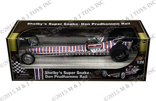 SHELBY COLLECTIBLES 1:24 SHELBY’S SUPER SNAKE-DON PRUDHOMME RAIL