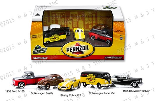 GREENLIGHT 1:64 MOTOR WORLD – PENNZOIL SERVICE STATION 5-CAR SET