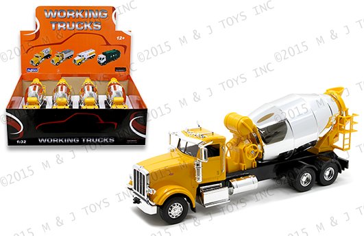 JOY CITY 1:32 DISPLAY WORKING TRUCKS – PETERBILT MODEL 367 CEMENT MIXER TRUCK