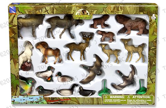 NEWRAY WILD HUNTING PLAY SET – ANIMAL ASSORTMENT WITH PLAYMAT